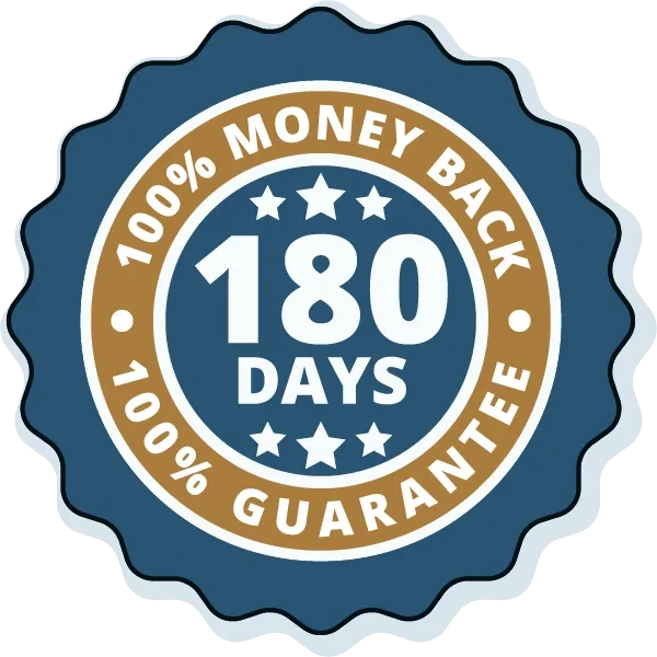 180 day money back guarantee badge